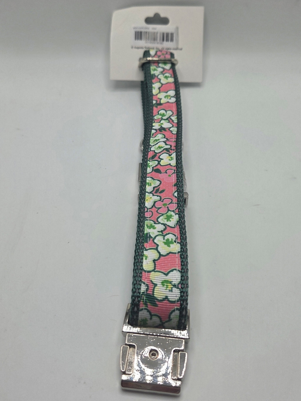 Masters NWT 2026 Pink & Green Floral Pet Collar with Silver Buckle - Picture 3 of 3
